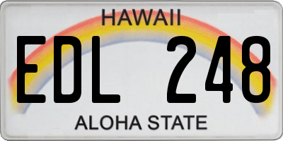 HI license plate EDL248