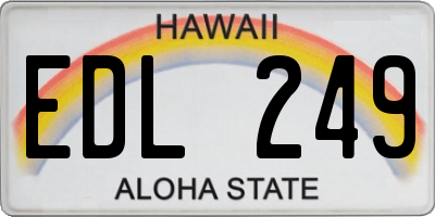HI license plate EDL249