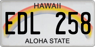 HI license plate EDL258