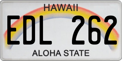HI license plate EDL262