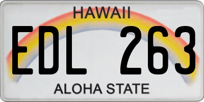 HI license plate EDL263