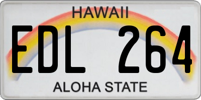 HI license plate EDL264
