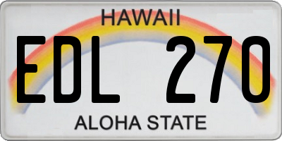 HI license plate EDL270