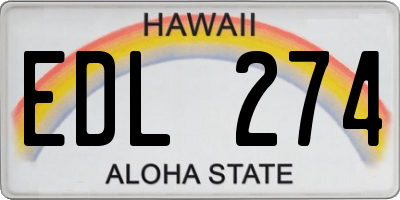 HI license plate EDL274