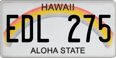 HI license plate EDL275