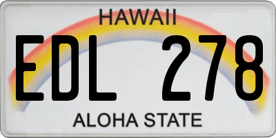 HI license plate EDL278