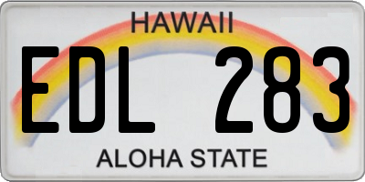 HI license plate EDL283