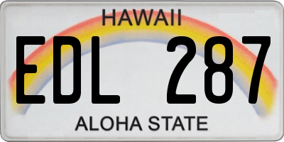 HI license plate EDL287