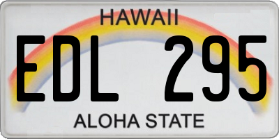 HI license plate EDL295