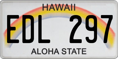 HI license plate EDL297