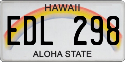 HI license plate EDL298