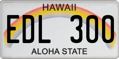 HI license plate EDL300