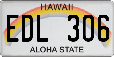 HI license plate EDL306