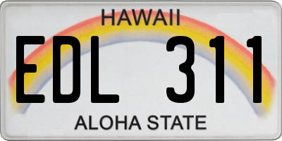 HI license plate EDL311