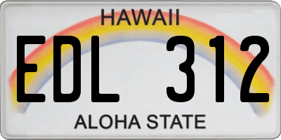HI license plate EDL312