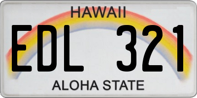 HI license plate EDL321