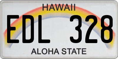 HI license plate EDL328