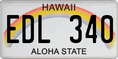 HI license plate EDL340