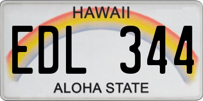 HI license plate EDL344