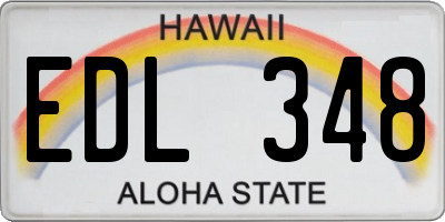 HI license plate EDL348