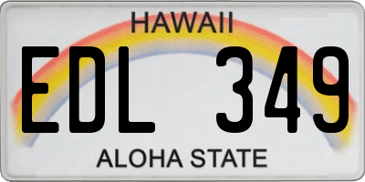 HI license plate EDL349
