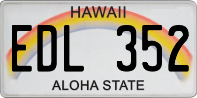 HI license plate EDL352