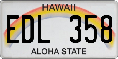 HI license plate EDL358