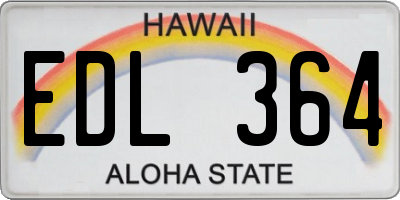 HI license plate EDL364