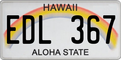 HI license plate EDL367