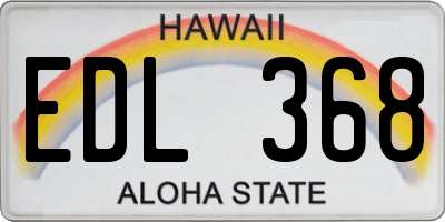 HI license plate EDL368