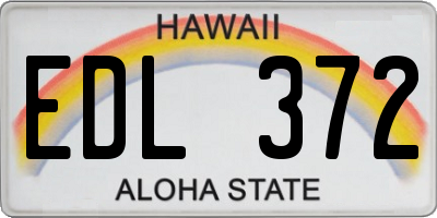 HI license plate EDL372