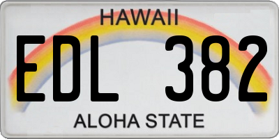 HI license plate EDL382