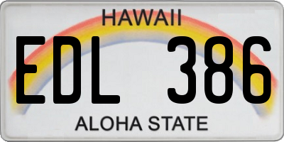 HI license plate EDL386