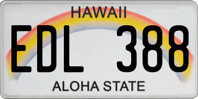 HI license plate EDL388