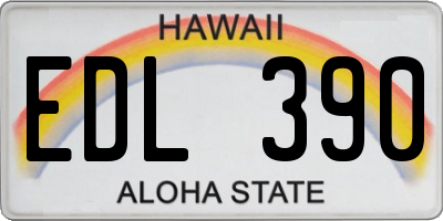 HI license plate EDL390