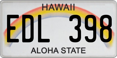 HI license plate EDL398