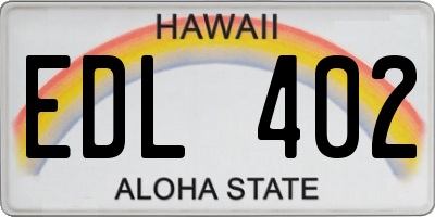 HI license plate EDL402