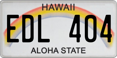 HI license plate EDL404