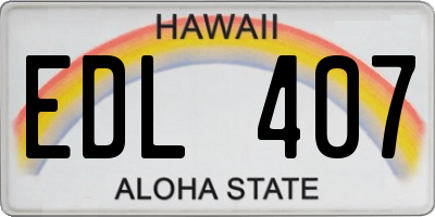 HI license plate EDL407