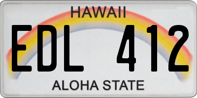HI license plate EDL412
