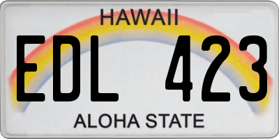 HI license plate EDL423