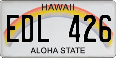 HI license plate EDL426