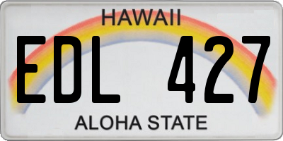 HI license plate EDL427
