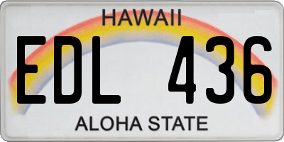 HI license plate EDL436