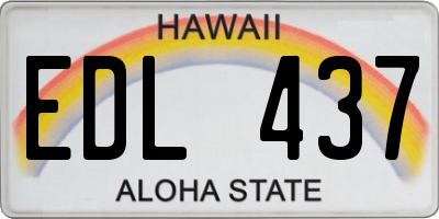 HI license plate EDL437