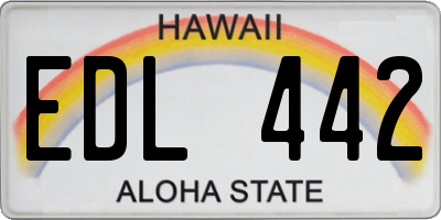 HI license plate EDL442