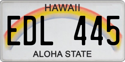 HI license plate EDL445