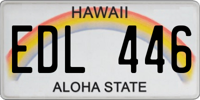 HI license plate EDL446