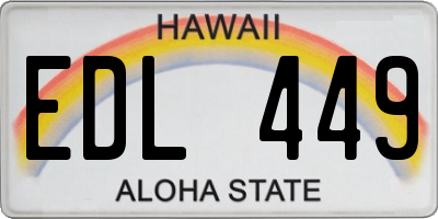 HI license plate EDL449