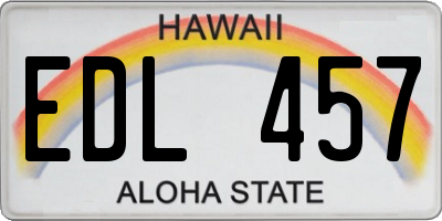 HI license plate EDL457